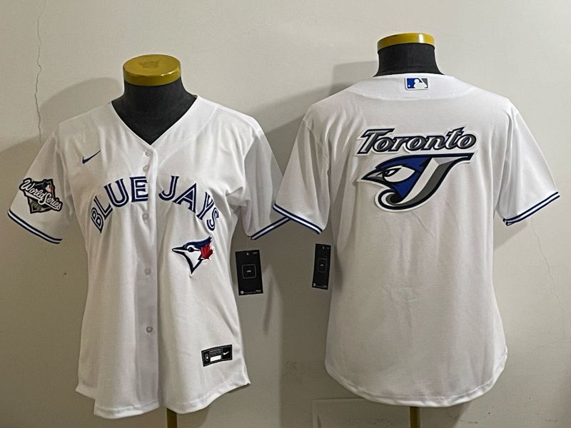 Women 2025 Nike Toronto Blue Jays Blank White Game MLB Jersey 012->women mlb jersey->Women Jersey